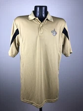 Men's Majestic New Orleans Saints Gold Classic Cool Base Performance Polo Medium
