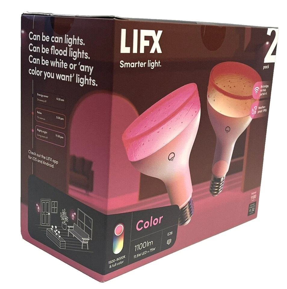 LIFX color, E26 1100 lumens, Wi-Fi Smart LED Light Bulb, Billions of colors - Image 2 of 4