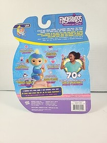 Fingerlings Interactive Toy Baby Monkey Leo 70+ Sounds & Reactions Blue/Green