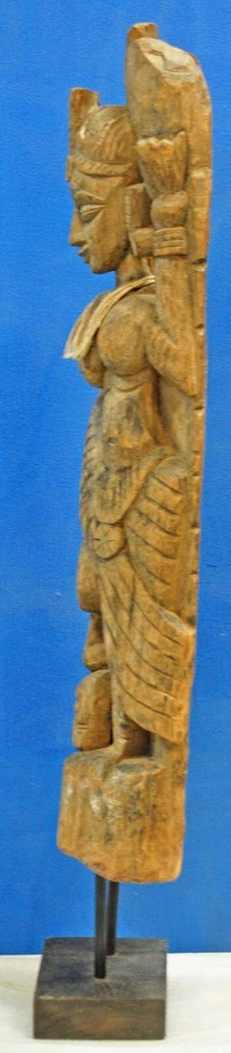 Antigua estatuilla grande de diosa tribal de madera original fina tallada a mano Foto 4 de 4