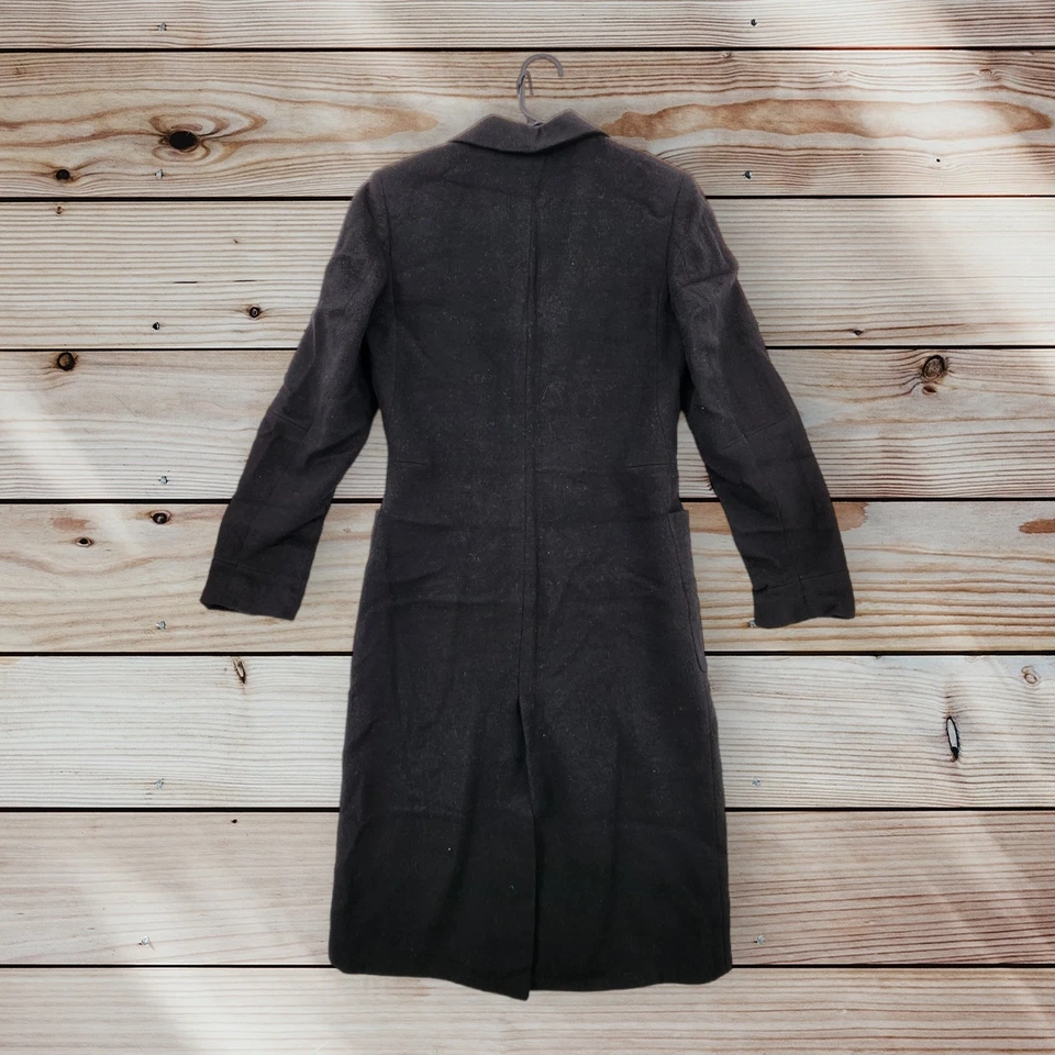 Gabardina vintage Salvatore Ferragamo para mujer 6 botones de lana chaqueta forrada negra Foto 2 de 4