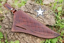 CUSTOM MADE PURE LEATHER HAND ENGRAVED SHEATH FOR FIXED BLADE KNIFE AH-917
