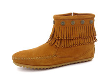 MINNETONKA Stiefeletten Boots Stiefel Schuhe Damenschuhe Braun Leder Gr. 40 - 9