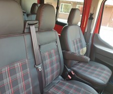 Sitzbezüge Maß Kunstleder Schwarz Jacquard J7 passend für Peugeot Boxer ab 2006