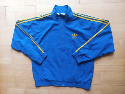 Adidas Vintage 90s Firebird Jacke Track Jacke blau gelb Schweden Style Sz. M