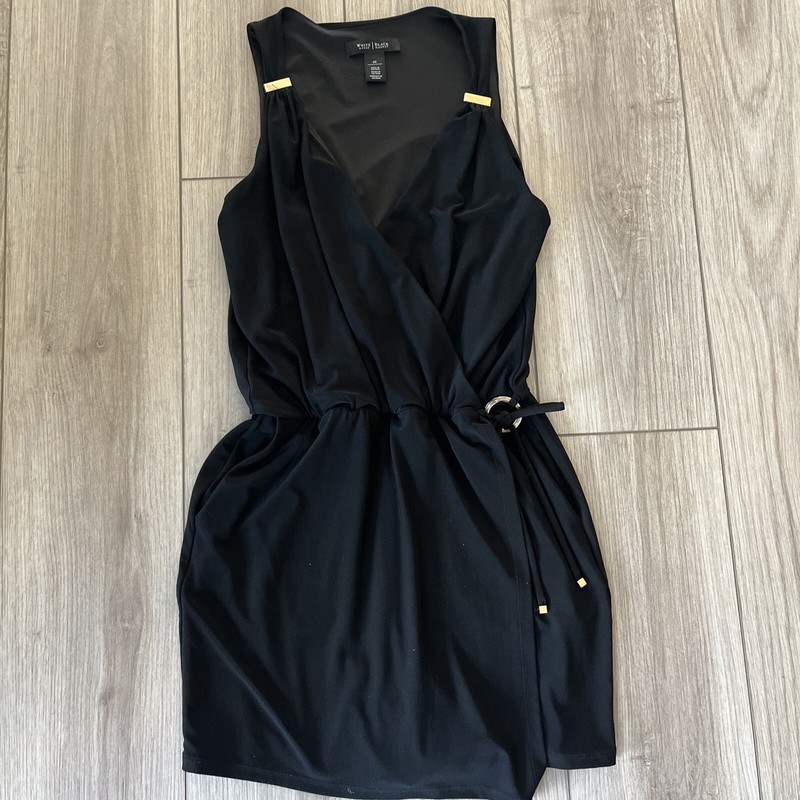 White House Black Market Size 00 Black Sleeveless Romper 1 Piece Faux Skirt WHBM