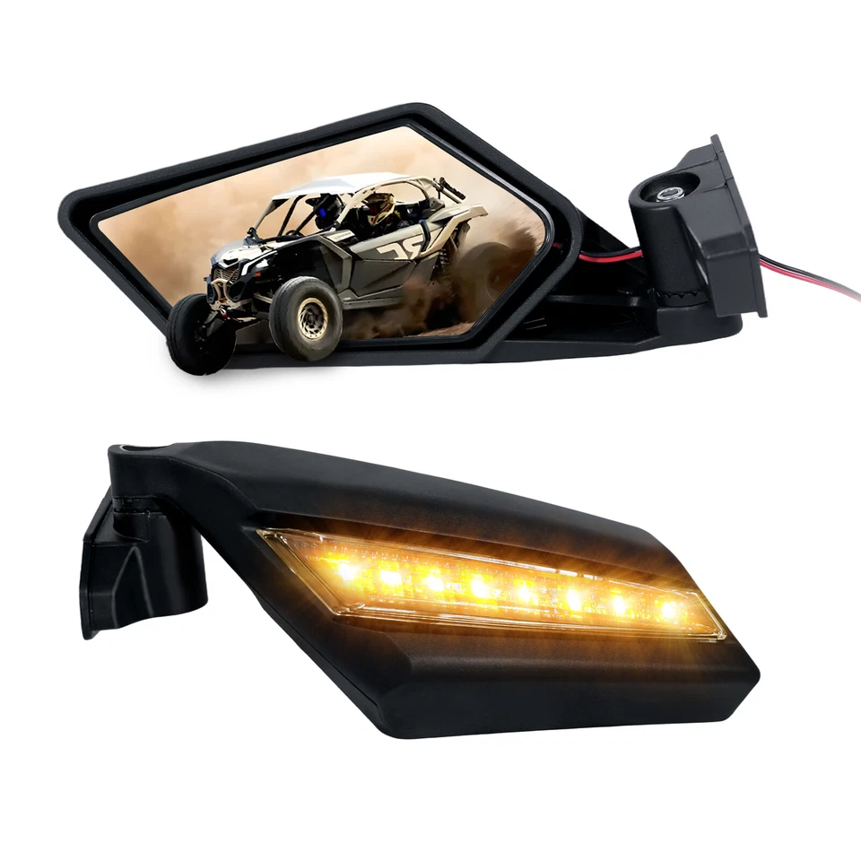 X3 Side Mirrors Turn Signal Light for Can-Am Maverick X3 &Max XRS XDS Turbo R RR - Image 2 of 4