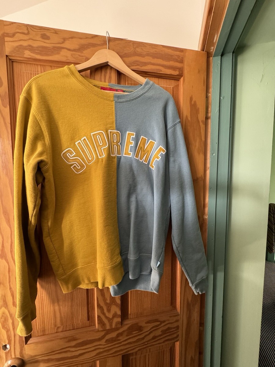 トップス Supreme Split Crewneck Supreme Split Crewneck Sweatshirt Mustard Men's - FW18 - US