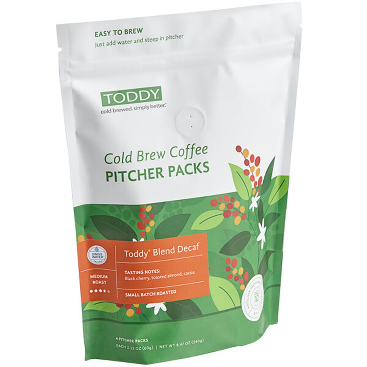 Toddy Blend Decaf Cold Brew Coffee Pitcher Packs Gallon WS