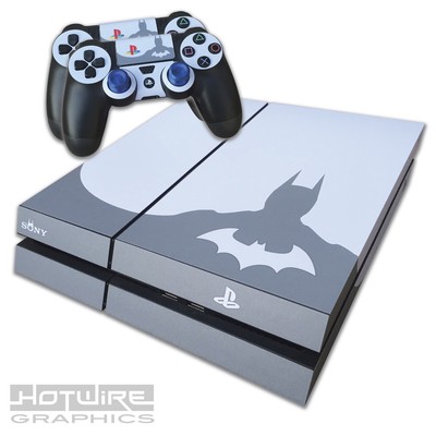 Download Playstation 4 Ps4 Skin Sticker Kit Batman Sillouette Arkham Knight Gotham Ebay