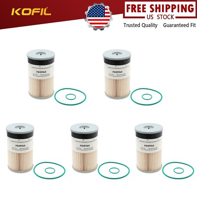 5- For Fleetguard Fuel Water Separator Filter FS19765 Cummins ISX Paccar MX.