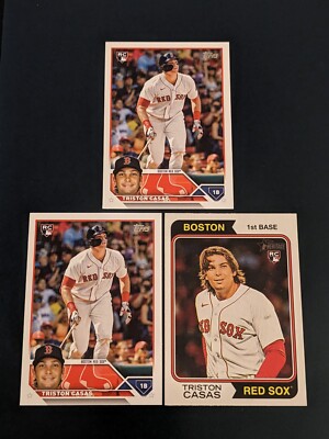 (3) Triston Casas 2023 Topps Rookie Card #92 + Heritage #587 RC Boston Red Sox