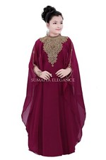 SALE New Moroccan Dubai Kaftans Farasha Kids Abayas Dress Hand Zari Work Dresses
