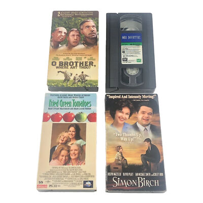 Vhs Lot Of 4 Drama/Comedy Movies Fried Green Tomatoes, Mrs Doubtfire Simon Birch