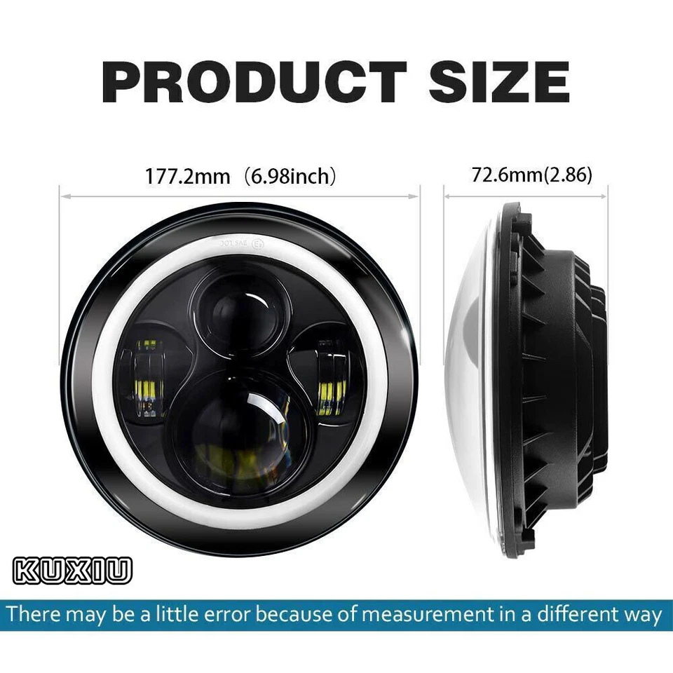 Faros LED redondos DOT 7" Halo Angel Eyes DRL para Land Rover Defender 90 y 110 Foto 4 de 4