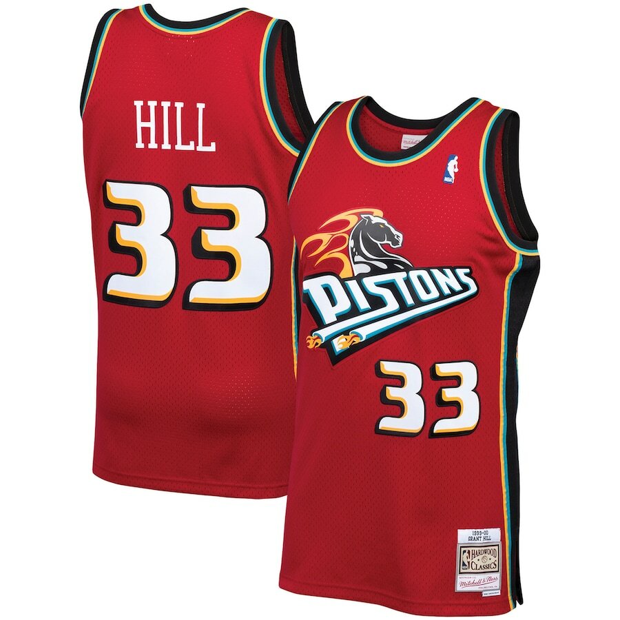 Men's Detroit Piston Grant Hill Red Mitchell Ness Red 1999