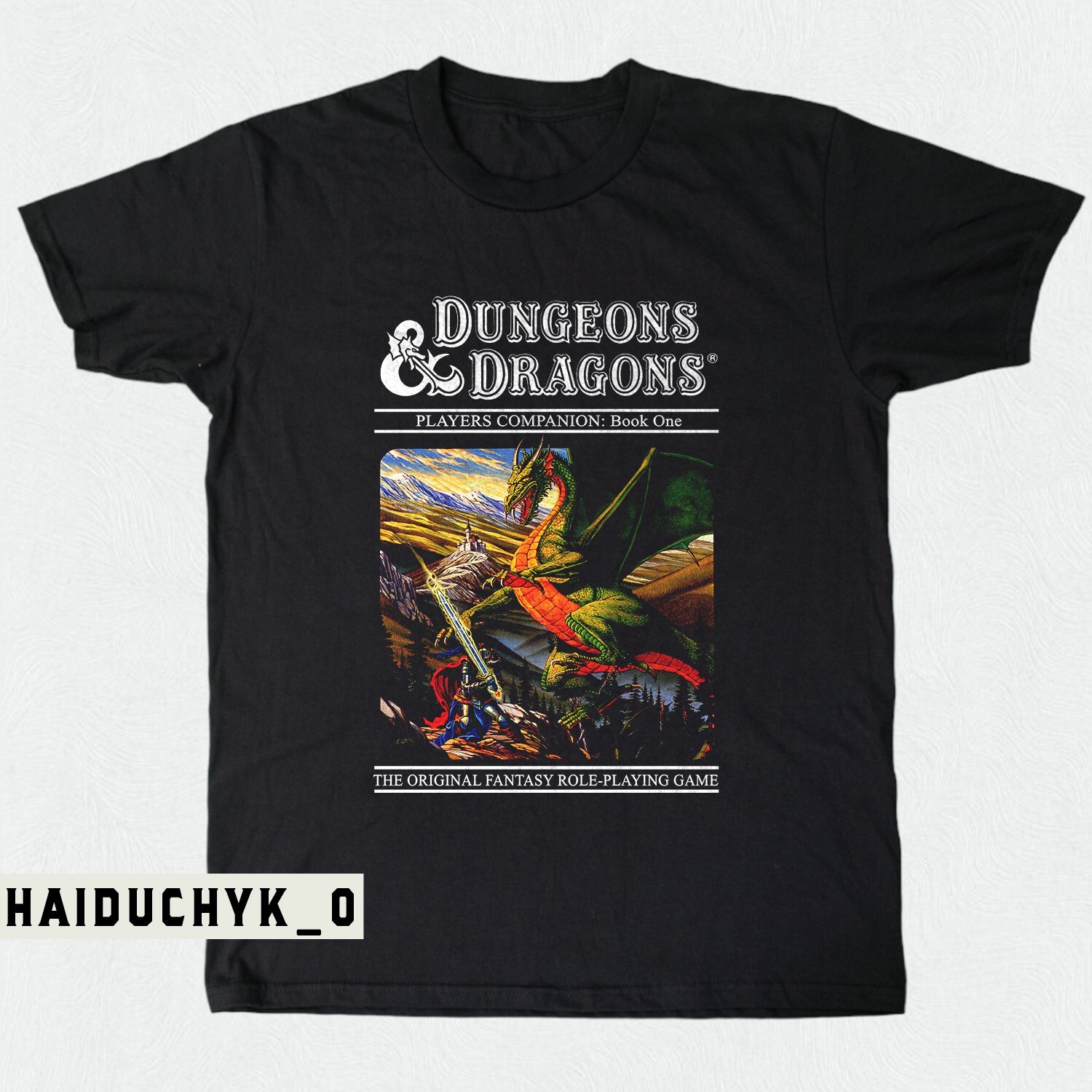 Dungeons & Dragons Retro Cover  Unisex Black T-shirt Size S-5XL