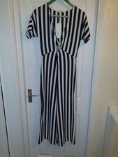 Ladies  TWO TONE STRIPE JUMPSUIT Navy/White Jumpsuit by Sweewe, UK12-14 (L)