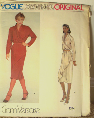 Gianni Versace ''Vogue'' Vintage Sewing Pattern #2374, size 10, two dresses