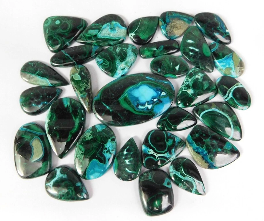 Azurite Malachite Wholesale Azurite Malachite Cabochon Lot - Shattuckite 71242 - Image 2 of 4
