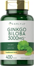 Ginkgo Biloba 3000Mg 400 Tablets Non-Gmo, Gluten Free Supplement