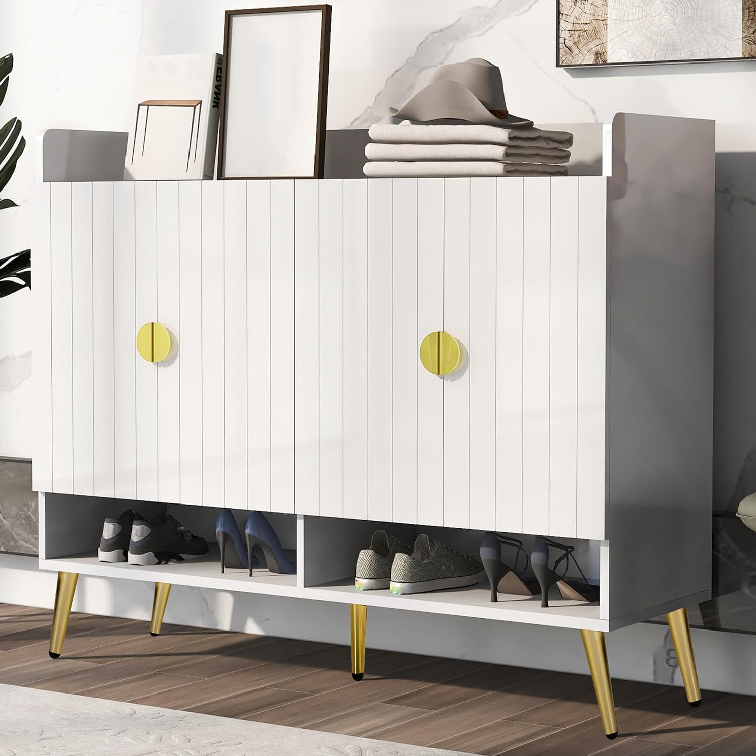 Free Standing Shoe for Entryway,5 Tier Shoe Storage