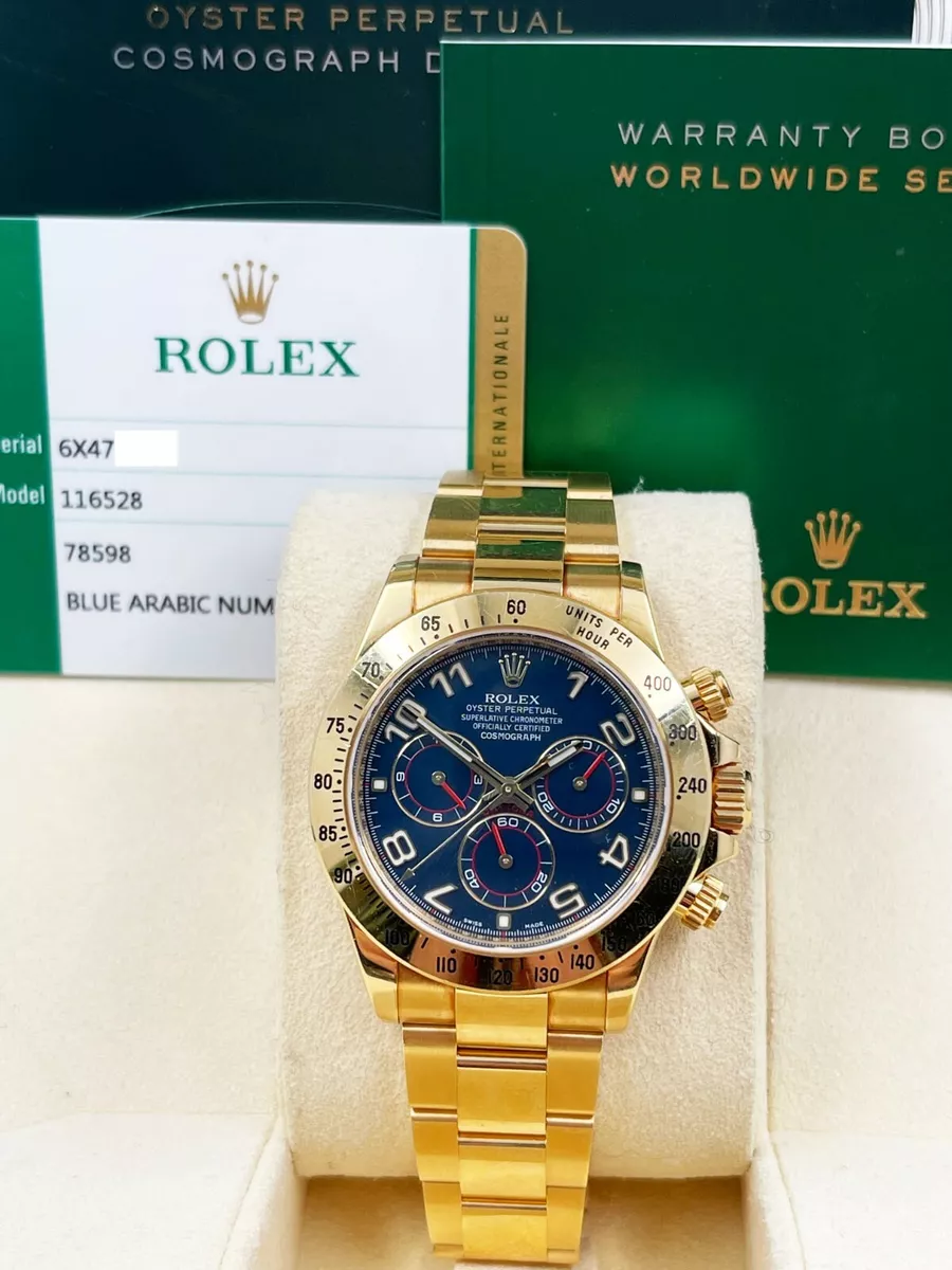 Rolex Daytona 116528 Black Dial Yellow Gold Preowned Box