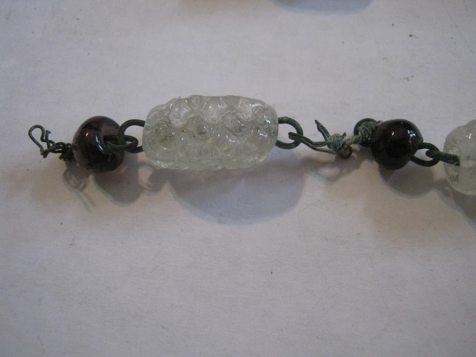 20" de cuentas de cristal antiguas chinas con cable 13 blancas, 15 amatista para hágalo usted mismo Foto 2 de 4