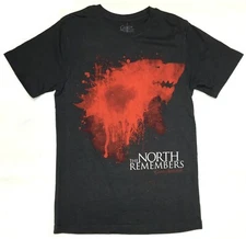 HBO Game Of Thrones BLOODY STARK THE NORTH REMEMBERS T-Shirt Charcoal NWT