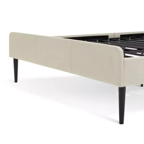 Home Kristopher Double Fabric Bed Frame - Cream | Cream Upholstered Bed Modern - Picture 6 of 8