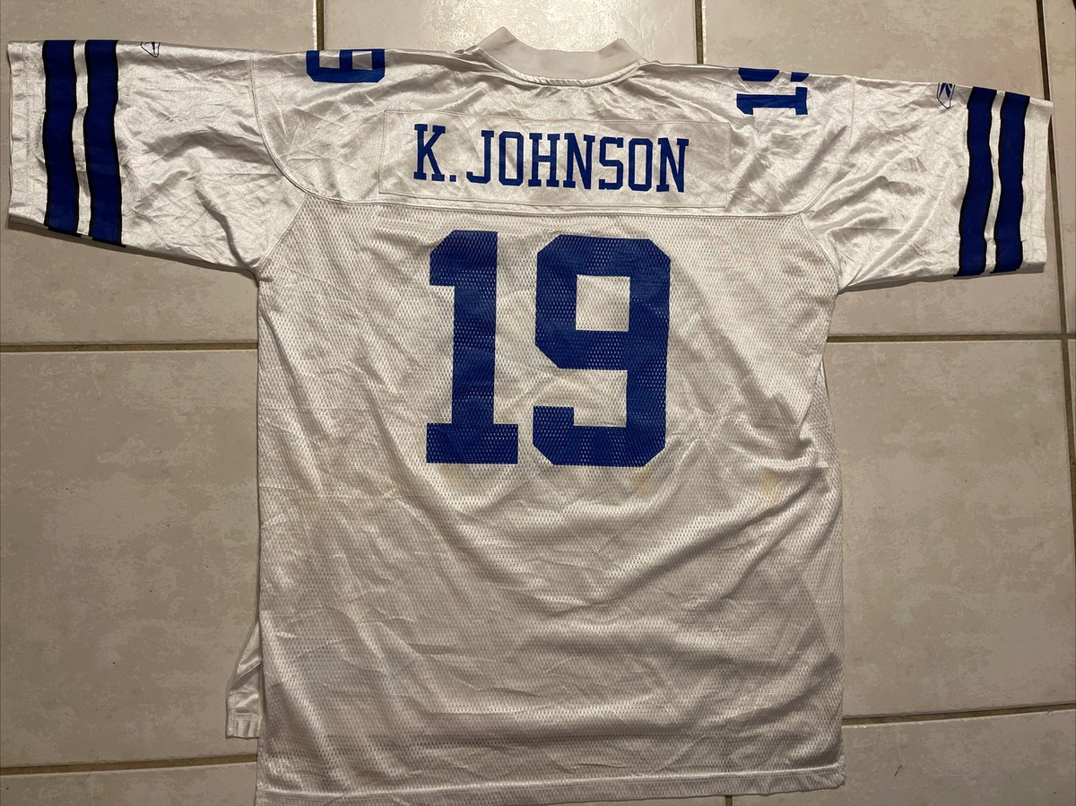 Vintage REEBOK Dallas Cowboys Keyshawn Johnson WHITE NFL Jersey