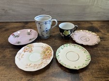 Vintage Demitasse Cups  Saucers Lot of 6 Mixed Porcelain Tea Set Floral
