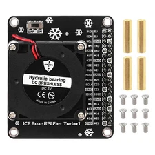 5V GPIO Cooling Fan with LED Light Mini Turbo Fan for Raspberry Pi 4B/3B+/3B