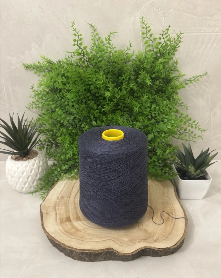 Garn 50% Kaschmir 50% Seide NM 2/28 Farbe Jeans Rock 500 Gramm