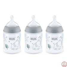 NUK Smooth Flow Anti-Colic Bottles 3pk, Safari Elephant 5oz, BPA-Free