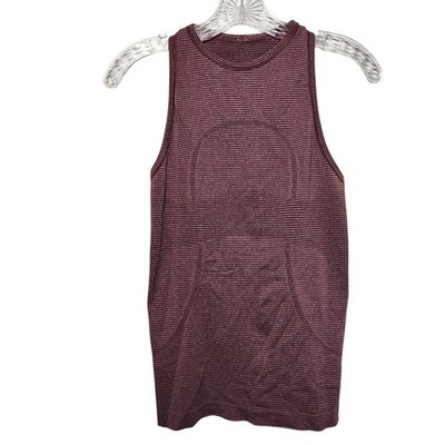 Lululemon Women's Sz 4 Run Swiftly Activewear Tank Top Tonka Heathered Stripe