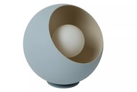 Tischleuchte Nachttisch Pastellblau Beige Glas Metall 20 Cm E27 Lampe Blendarm