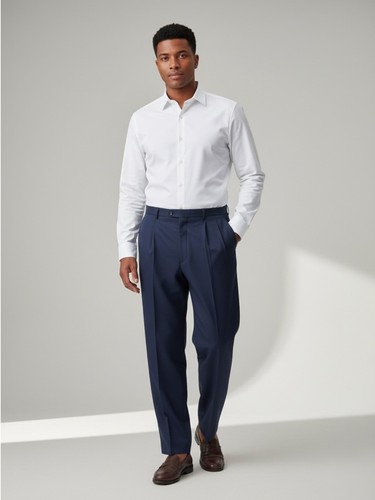 Pierre Cardin, Pierre Cardin Merino Wool Blend Navy Blue Pleated Dress Pants Trousers 38 x 29
