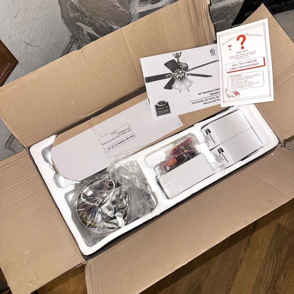 Turn of Century Hendrick 44” Maple/Rosewood Nickel Tri-Mount Ceiling Fan + Light - Image 3 of 4