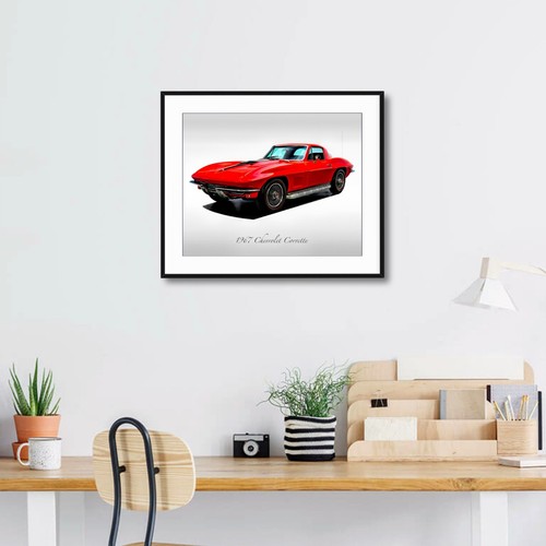 Classic Cars - 1967 Chevrolet Corvette Rally Red - Print - Picture 4 of 6