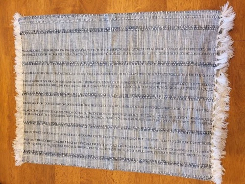 Better Homes & Gardens Woven Placemat with Fringe Blue Cream Set of 4.