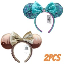Disney Star Wars Sands of Tatooine Ears Teal Jeweled Blue Diamond Bow Headband
