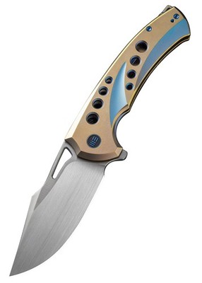 We Knife SWIFTFIN BEAD BLASTED TITANIUM BLUE GOLD, Taschenmesser