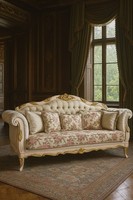 Casa Padrino Luxus Barock Wohnzimmer Sofa Weiß / Gold 240 Cm - Barock MöBel