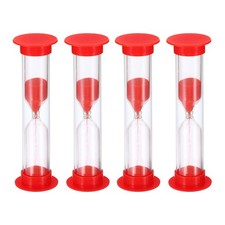 1 Minute Sand Timer, 4Pcs Small Sandy Clock, Count Down Sand Glass Red