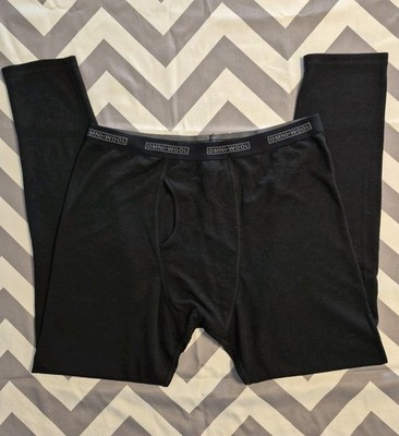 Omni Wool Men's Sz XL Black Base Layer Bottoms Pants Omniwool Elastic Waist