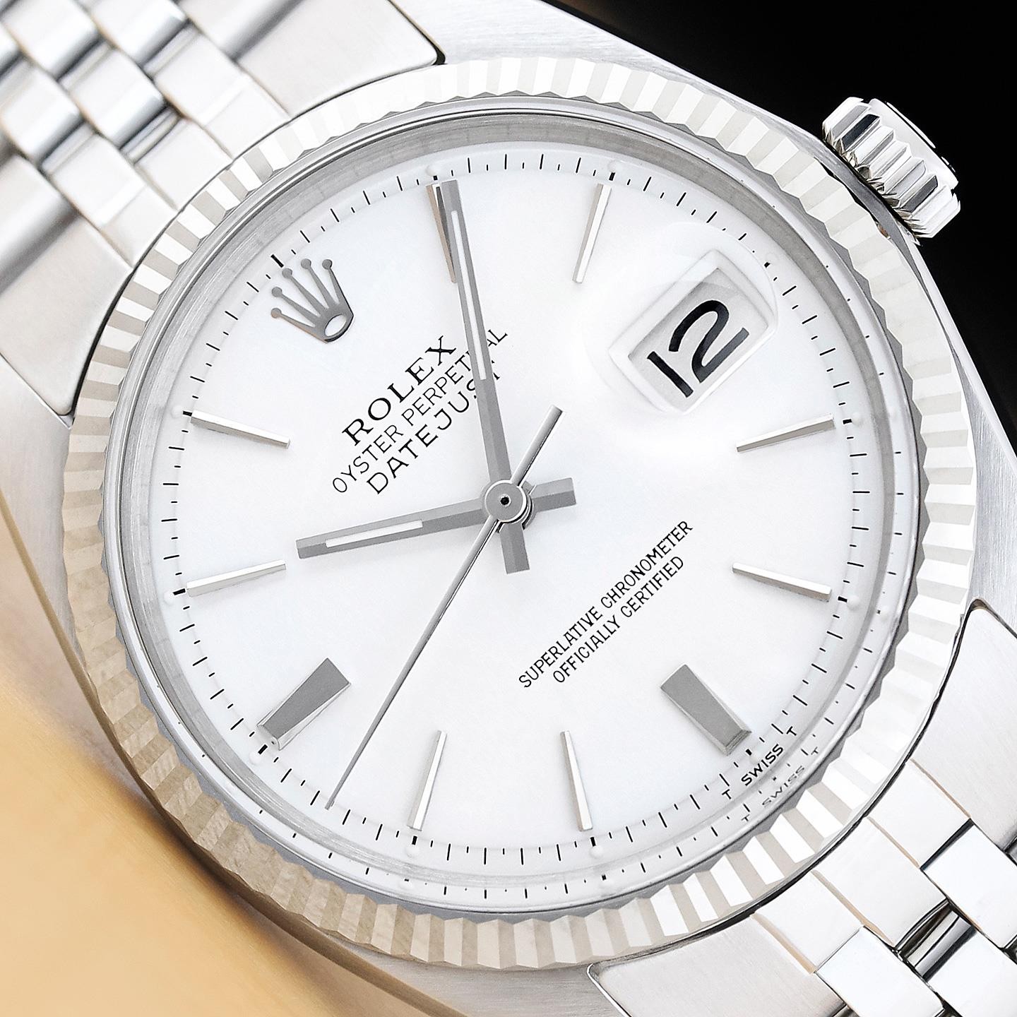 ROLEX DATEJUST 1601 18K WHITE GOLD