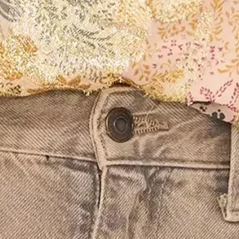 Blusa de mujer 1.STATE talla L estampada con botones delanteros manga larga Foto 2 de 3