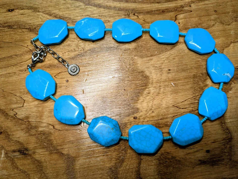 Graziano 蓝色绿松石厚底项链 — 第 2/2 张图片