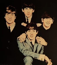 Original art - JOHN, PAUL, GEORGE & RINGO - 2025 film noir, pulp illustration